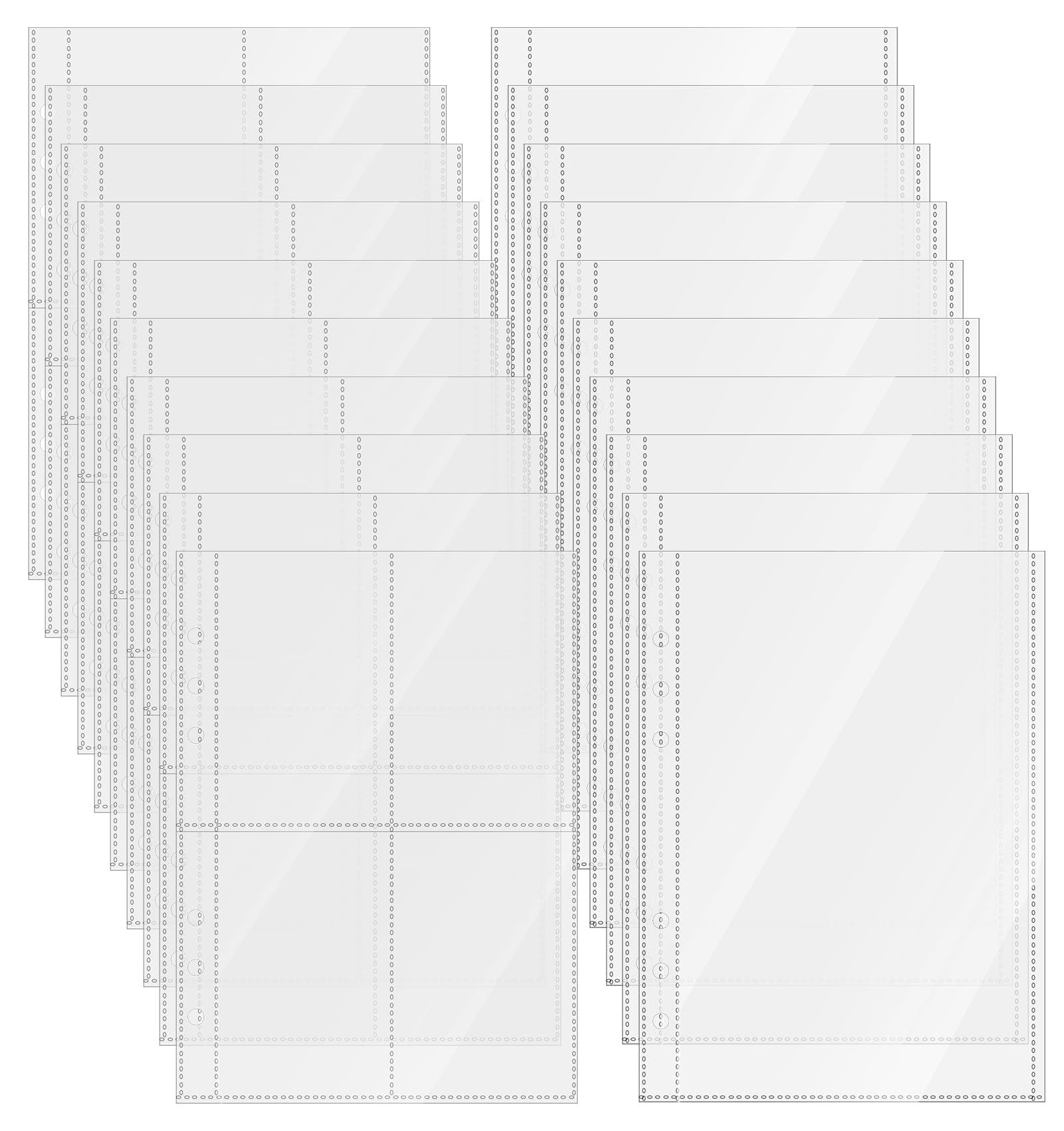 Photo 1 of 20 Sheets A5 Binder Sleeves, 50 Pcs Double-Sided A5 Binder Inserts Clear Plastic Sleeves for 6 Ring Binders, Photo Card & Sticker Organizer Pages, Durable Sheet Protectors, 1-Pocket & 4-Pockets