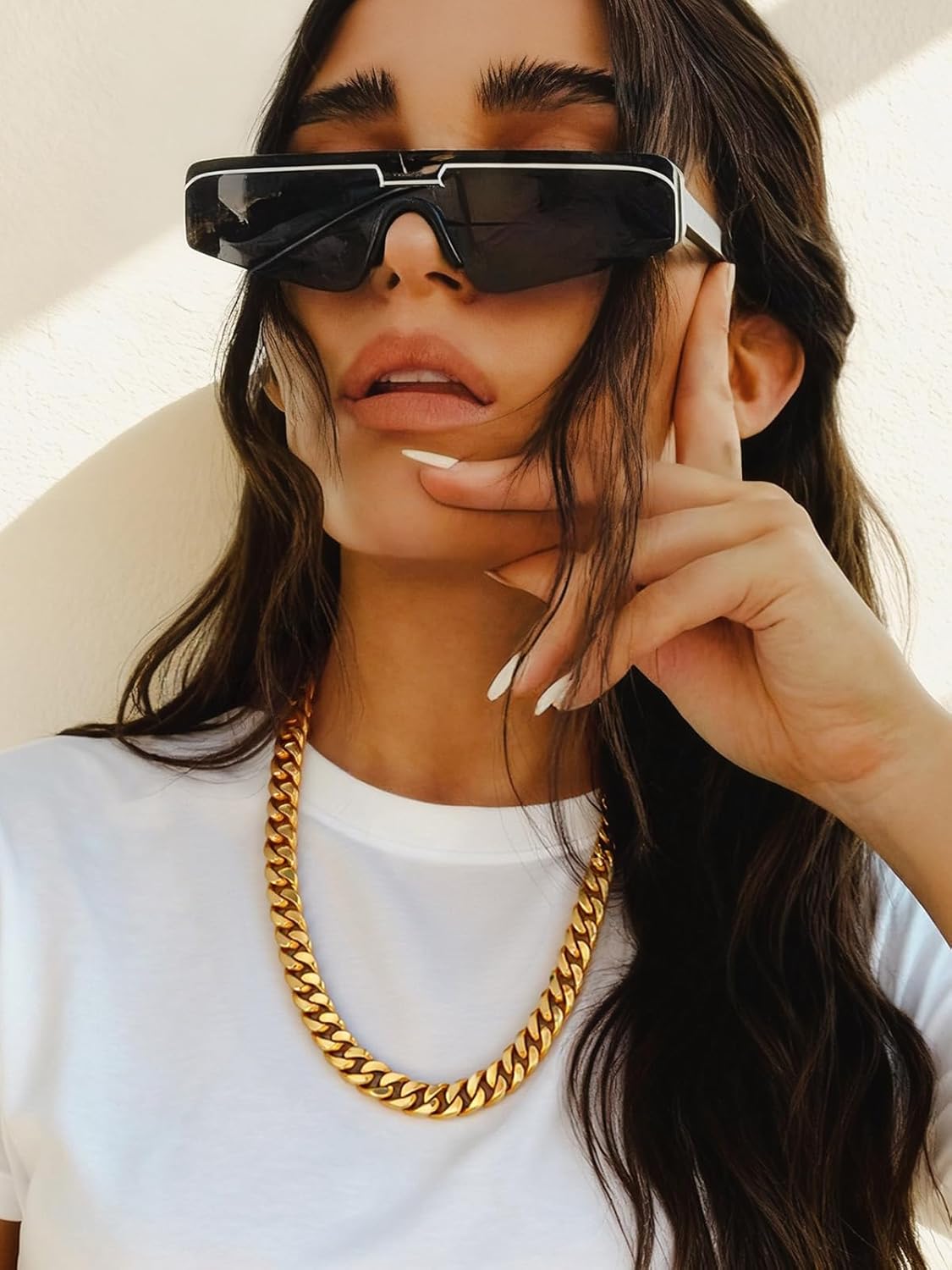 ChainsHouse Chunky Cuban Link Chain Necklace for Women, Stainless Steel Gold Chain Necklace, 5/12/14mm Width Hip Hop Cuban Chain Choker for Women Men Jewelry Gifts - Image 8