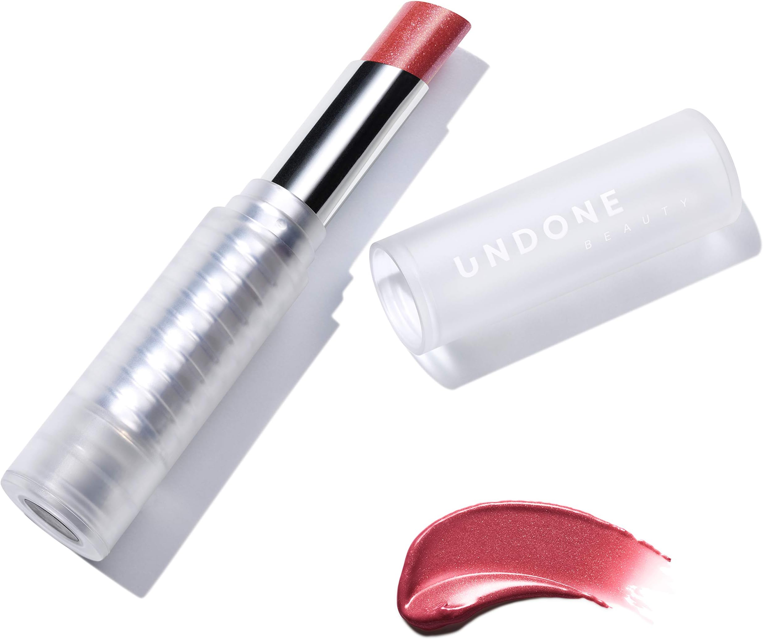 UNDONE BEAUTYLight on Lip Reflecting, Amplifying Lipstick with Sheer, Buildable, Hydrating Color and Aloe, Coconut & Volume Enhancing Pigment - Vegan and Paraben & Cruelty Free - Sunset Rose