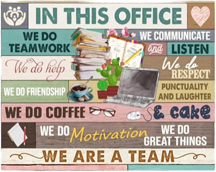 YUWONDESS In This Office Wall Art Canvas We Are A Team Canvas Painting Rustic Wooden Wall Art Decorations Office Wall Art Painting On Canvas For Office 12x18 Inch Unframed B, 12x18 inch Unframed