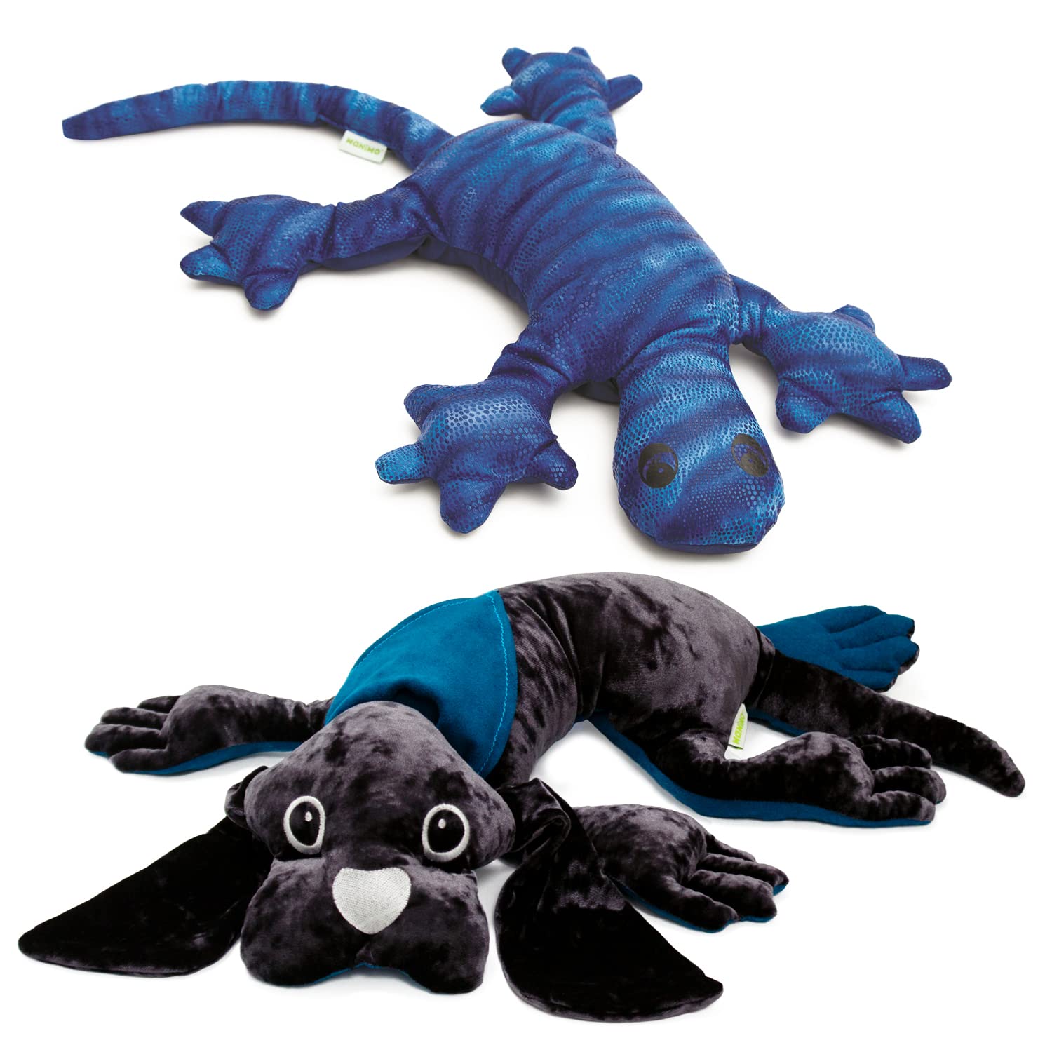 manimo Weighted Stuffed Animals - Bundle Blue Lizard and Dog