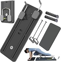 ExeractFit Hasizom Erősítő Roller Board - Automata Visszapattanó Edzőeszköz Ellenálló Gumiszalaggal, Pilates Reformer Szett, Fekete 1