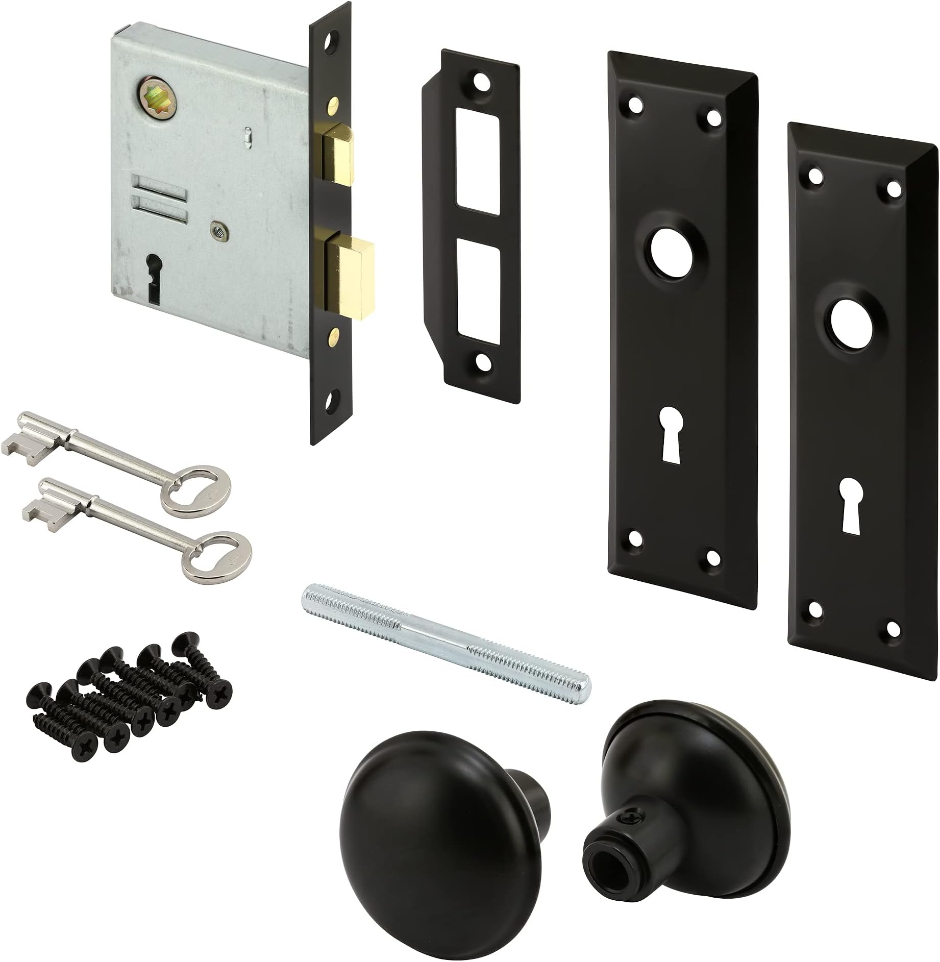 Prime-Line E 2798 Mortise Lock Set, Matte Black
