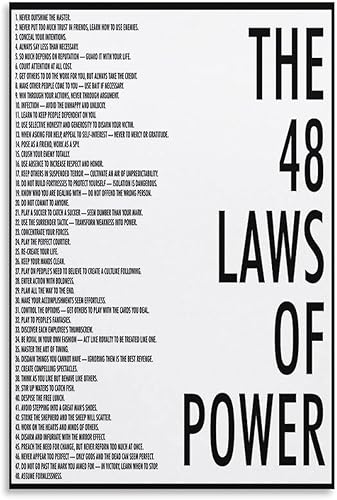 Miniatura 1 de NaskOn Póster de las 48 leyes del poder, póster de positividad para aula, decoración de oficina, lienzo artístico, moderno, oficina, dormitorio,