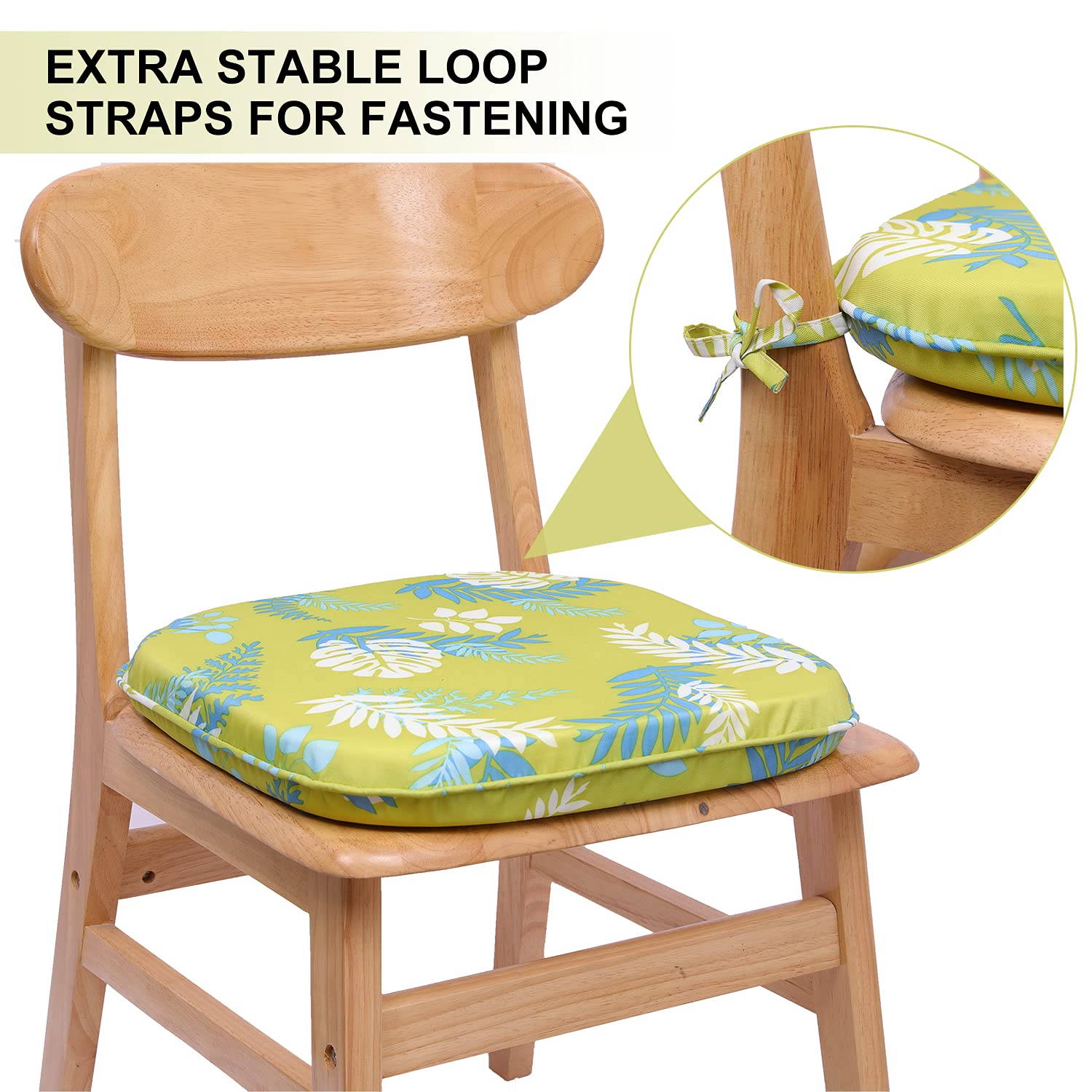 Race Leaf Lot de 6 coussins de chaise de jardin, salle à manger, salon, cuisine, voiture, bureau (beige Race Leaf Lot de 6 coussins de chaise de jardin, salle à manger, salon, cuisine, voiture, bureau (beige
