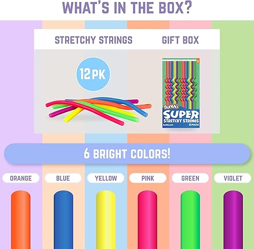 Vista 15 de BUNMO Cuerdas elásticas – Juguetes sensoriales para niños pequeños – Juguetes sensoriales estimulantes y adictivos para niños – Juguete antiestrés