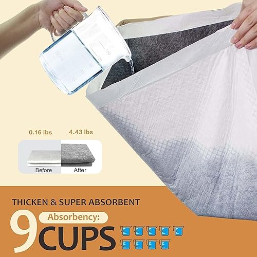 Miniatura 4 de Almohadillas desechables para entrenamiento de cachorros, almohadillas de carbón para cachorros, grandes de 24 x 36 pulgadas, súper absorbentes y a
