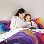 Marbling Kids Comforter Set King Size,Abstract Marble Stone Luxury Texture Bedding Set,Boys Girls Room Decor,Tie-dye Graffiti Artwork Style Down Comforter,Colorful Duvet Insert,2 Pillowcases