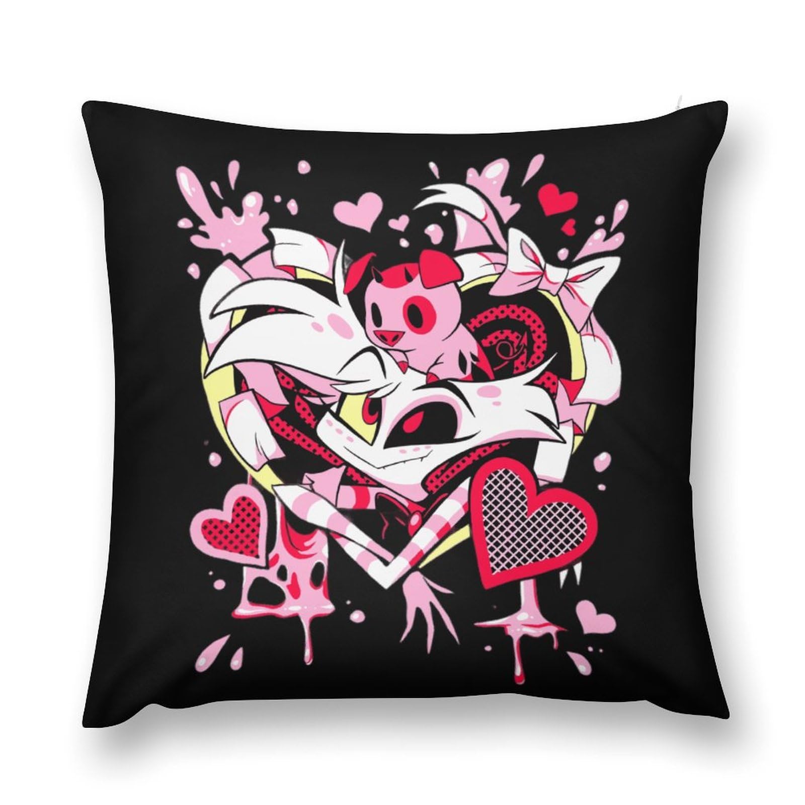 GailyZingy 18x18 Inch Hazbin Anime Angel dust Hotel Pillowcase Sofa Cushion Case Home Decorative Throw Pillow Cover for Couch Bedroom, Style-1