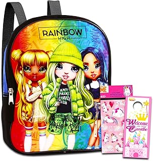 Rainbow Studios High Backpack Set for Kids, Girls - Bundle with 11 Inch Unicorn Stickers and More (Girls Elementary School) School supplies