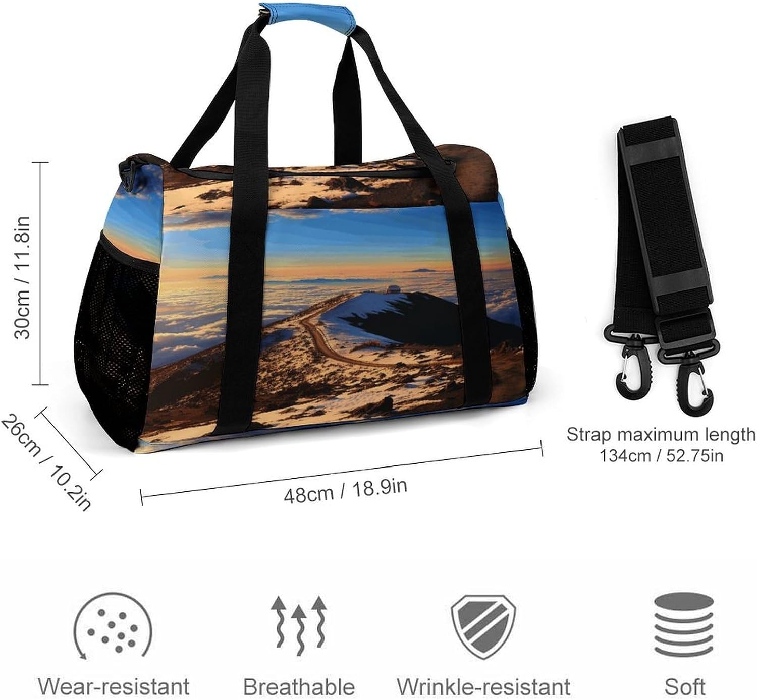 Mauna Kea Summit Sunset Duffle Bag Gym Bag Travel Bags image 2