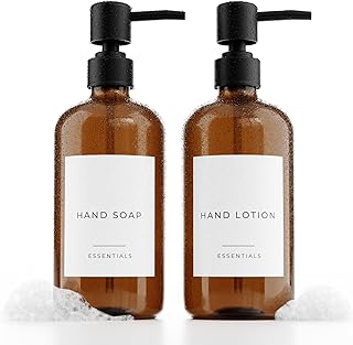 Stylish Soap Dispenser Set of 2 for Kitchen Or Bathroom - Quality 21oz D...