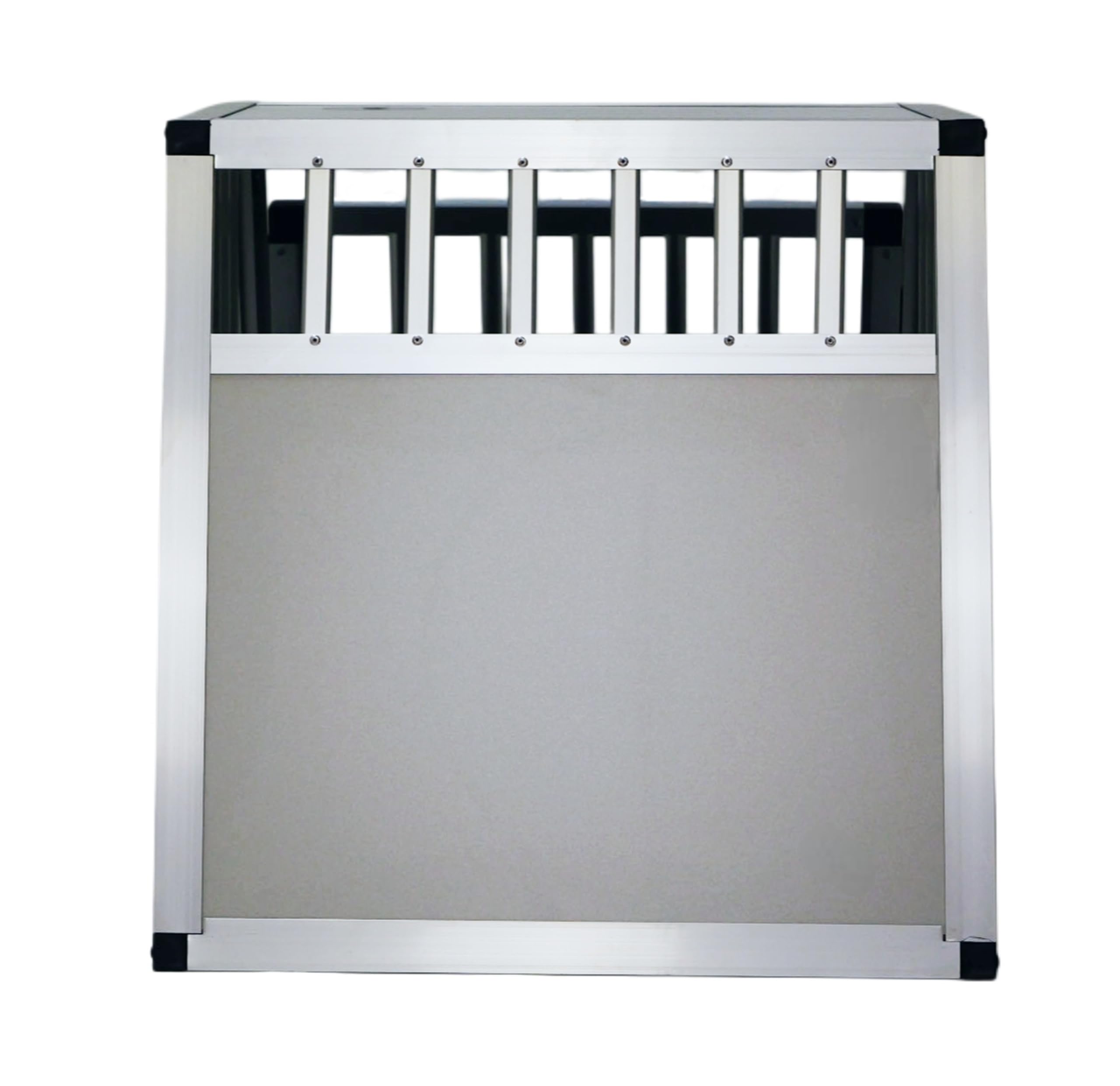 DOGHEAD Hundetransportbox Comfort, Single 50x60x50 cm, Grau/Silber, Aluminium, Beidseitig Abgeschrägt 75°