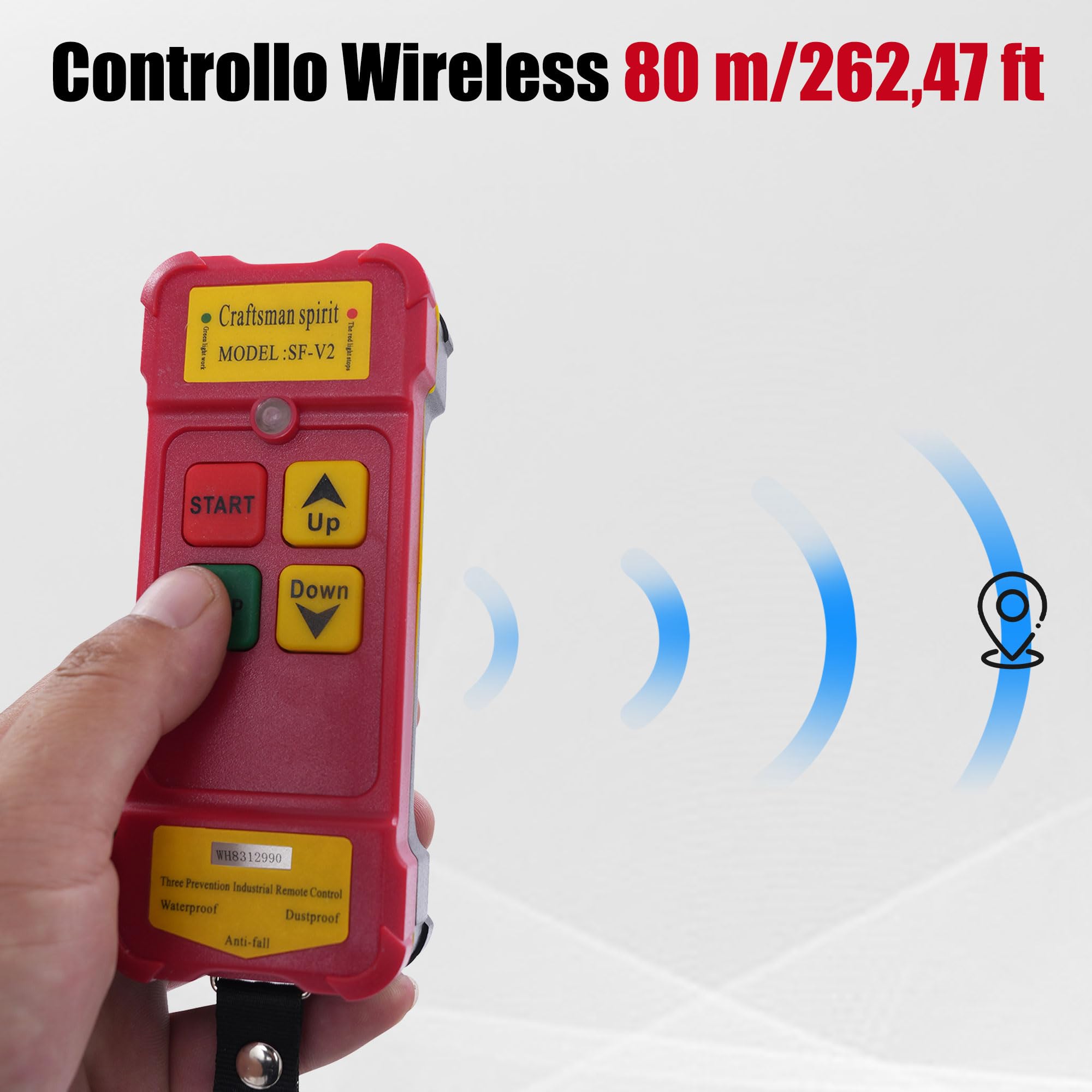 Montacarichi da Balcone, Paranco Elettrico con 80m Telecomando Wireless e Braccio Girevole Oscillante Rotante, 12m di Altezza, per Carichi 125kg/250kg, per Garage Magazzino Fabbrica