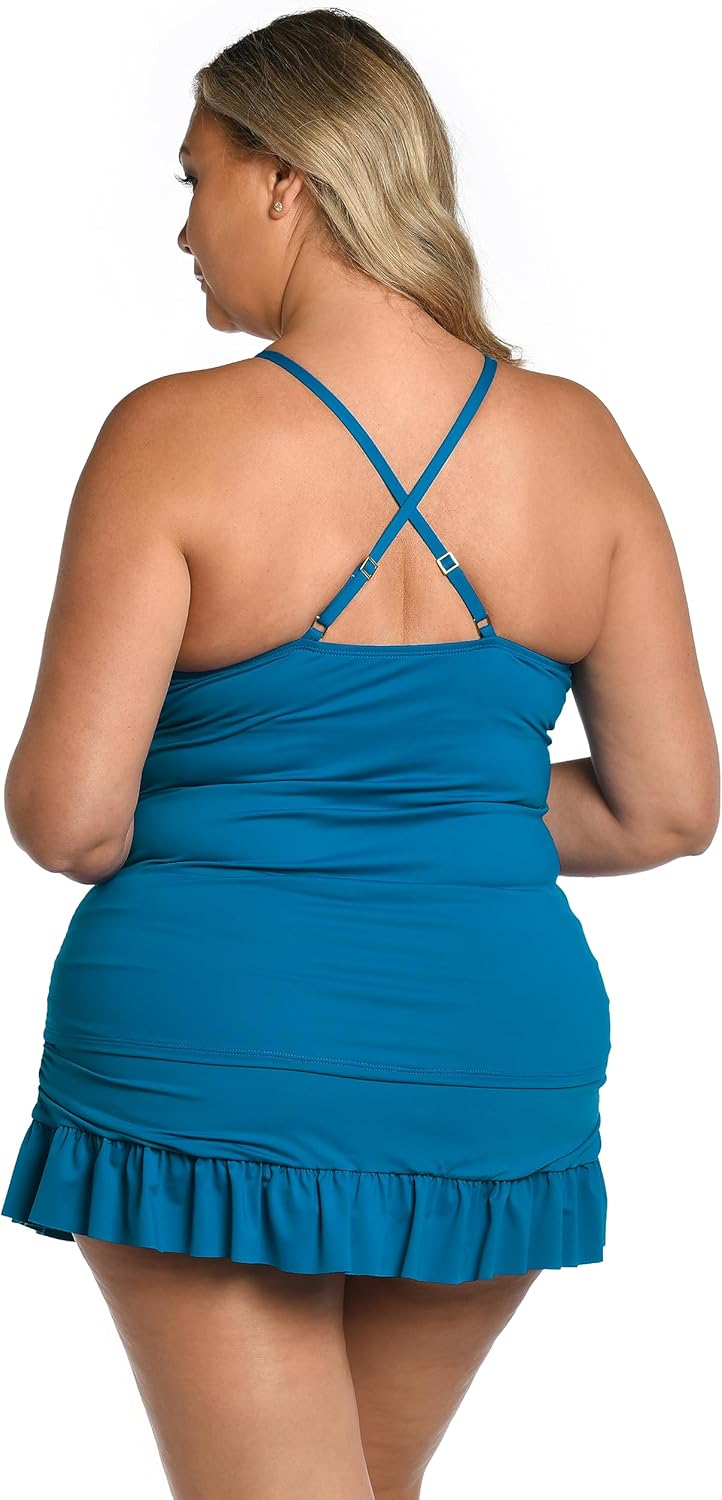 Island Goddess High Neck Keyhole Tankini Top - Ocean - FINAL SALE