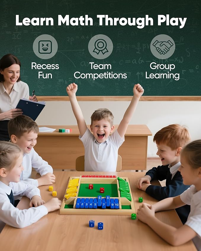 Classic Original Shut The Box Juego de Mesa para 2-4 Jugadores miniatura 4