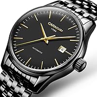 Vista 2 de Swiss Marca Mens estilo sencillo de vidrio de zafiro Reloj automático mecánico transparente Esqueleto pulsera