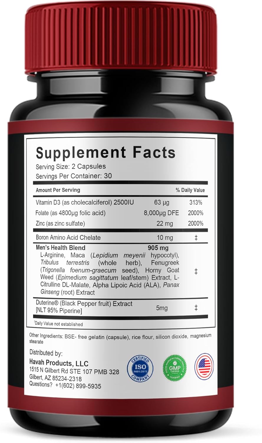 BLUE VIBE TestoDark Premium Wellness & Advanced Health Management Supplement Pills, TestoDark Maximum Strength Daily Health Support & Overall Wellness Formula Supplement Tablets (60 Capsules)
