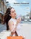 Gaiatop Mini Handheld Fan - 3 Speeds, 2000mAh USB Rechargeable Portable Fan with LED Lighted Makeup Mirror and Stand, Small Personal Fan Ideal for Outdoor Travel, Gifts for Women & Girls (Purple) gallery image