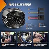 Vista 2 de Nilight Luz trasera LED para motocicleta, freno, señal de giro, conducción, placa de matrícula, luces traseras ahumadas Plug and Play para Harley