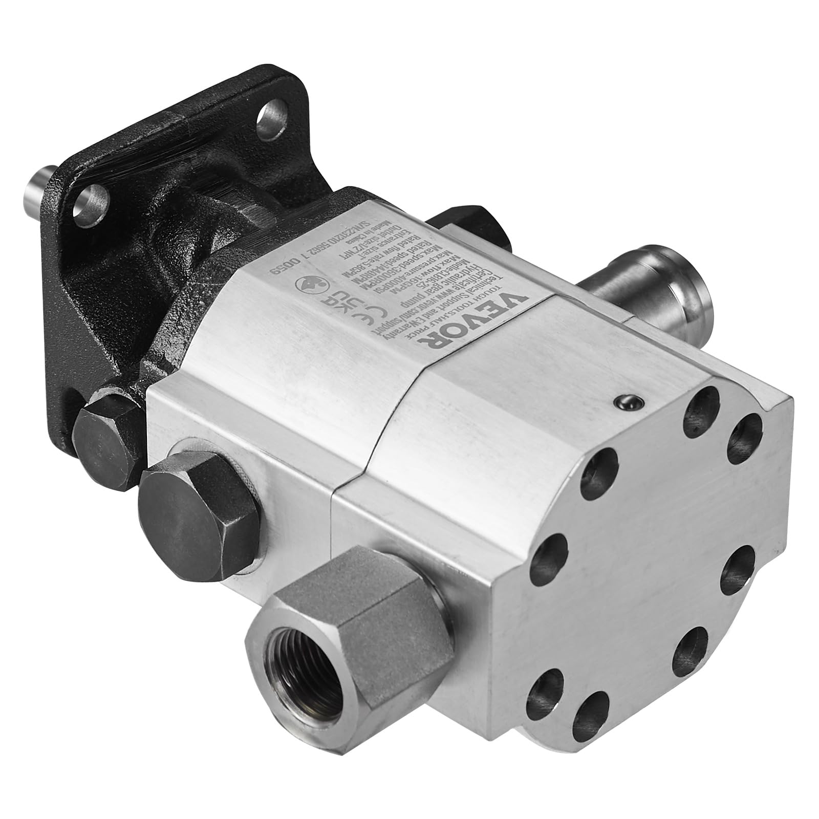 VEVOR Bomba hidráulica para divisor de troncos, 16 GPM 2 etapas 4000 PSI entrada de 1" salida NPT de 1/2" 3600 RPM bomba hidráulica de engranajes de aluminio para motor pequeño quitanieves