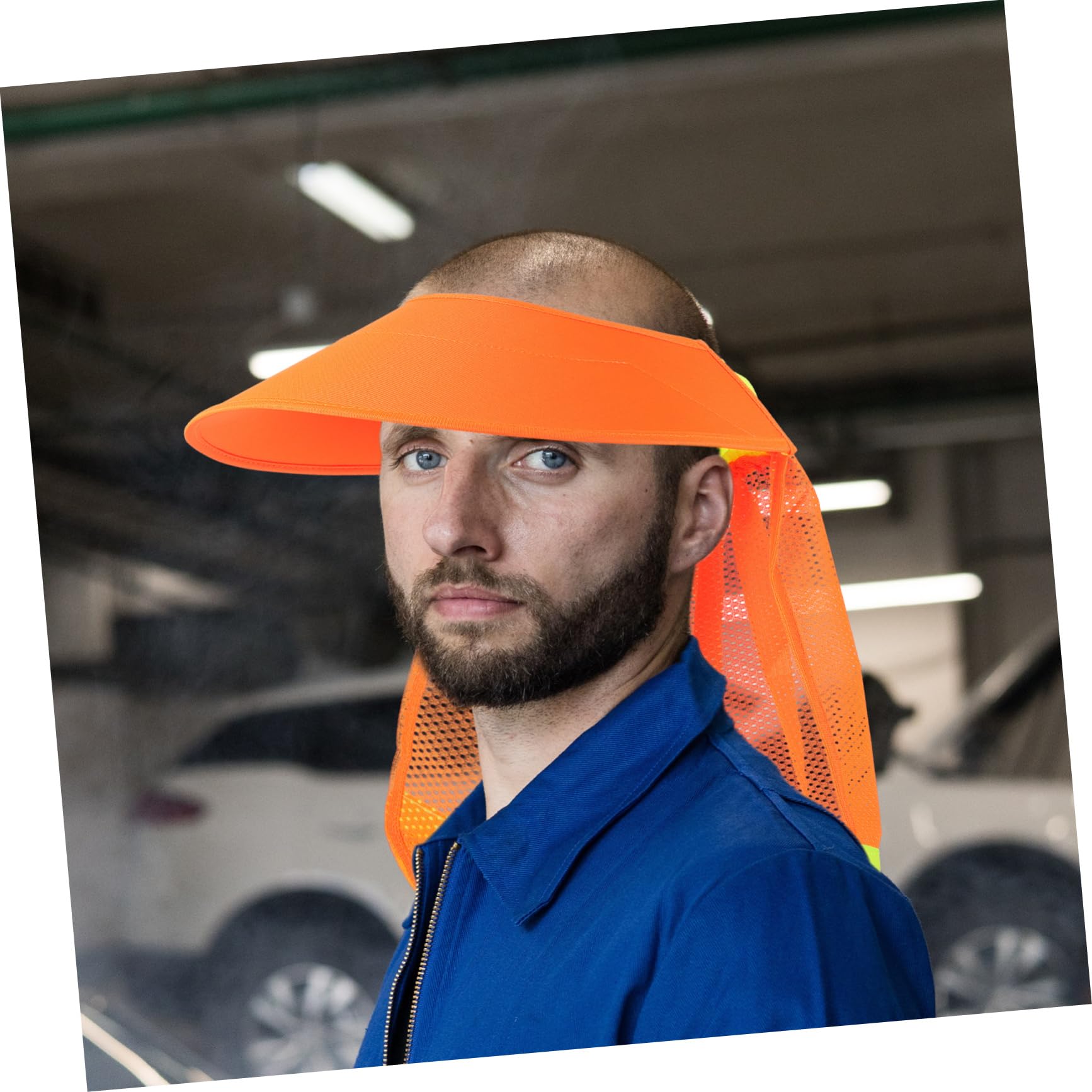 Holibanna Parasol y Casco ala Completa Protector para Naranja de Visera Solar Malla Transpirable Protección contra Quemaduras Jardinería Carpintería