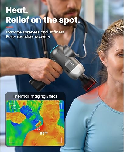 Miniatura 2 de BOB AND BRAD Pistola de masaje C2 Plus con calor, pistola masajeadora de percusión de tejido profundo, masajeador muscular, masajeador eléctrico de