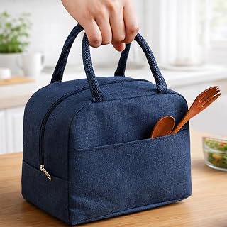 PANCA Travel Lunch Tiffin Bag 6 Liters for Office, College & School | Cotton Lunchbox Carry Bag with Zip | Lightweight Reu... Price In India