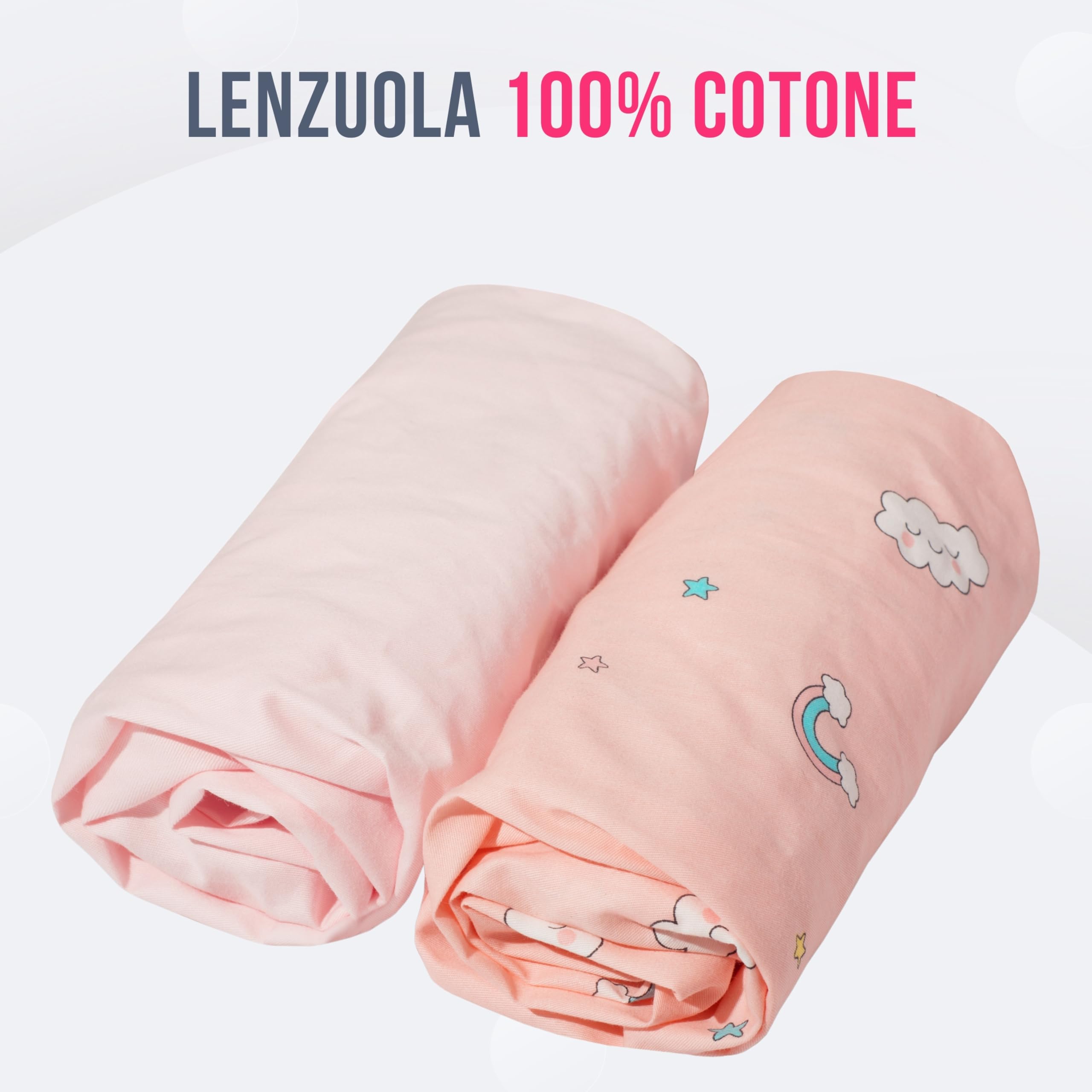 GOYSILA Set Lenzuola Next to Me Compatibile Chicco Next2Me Magic Culla Materasso 83x50 Cotone 100% Certificato Oeko-Tex 2 Lenzuola con Angoli 1 Lenzuolo Sopra 1 Federa Set 4 Pezzi Culle Neonato