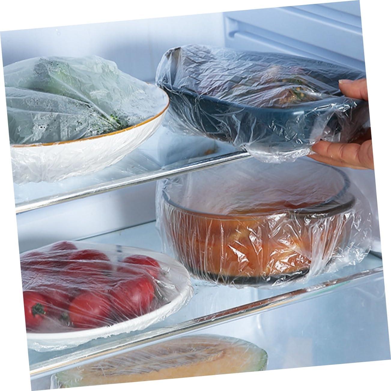 PRETYZOOM 300pcs Elastic Food Preservation Bags Disposable Plastic Wrap for Kitchen and Fridge Smell Food Covers for Leftovers and Meal Storage for Outdoor Use