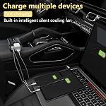 Inverter de Puissance 150W 12V DC vers 110V AC Adaptateur Prise de Voiture avec Chargeur AC USB Dual 3.1A pour Ordinateur Portable Noir