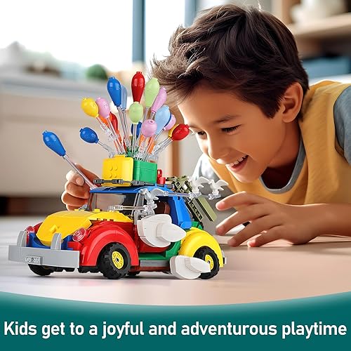 Miniatura 6 de AoHu Ideas Beetle - Juego de juguetes de construcción de automóviles con globos, proyectos STEM para niños de 8 a 12 años, un regalo divertido para