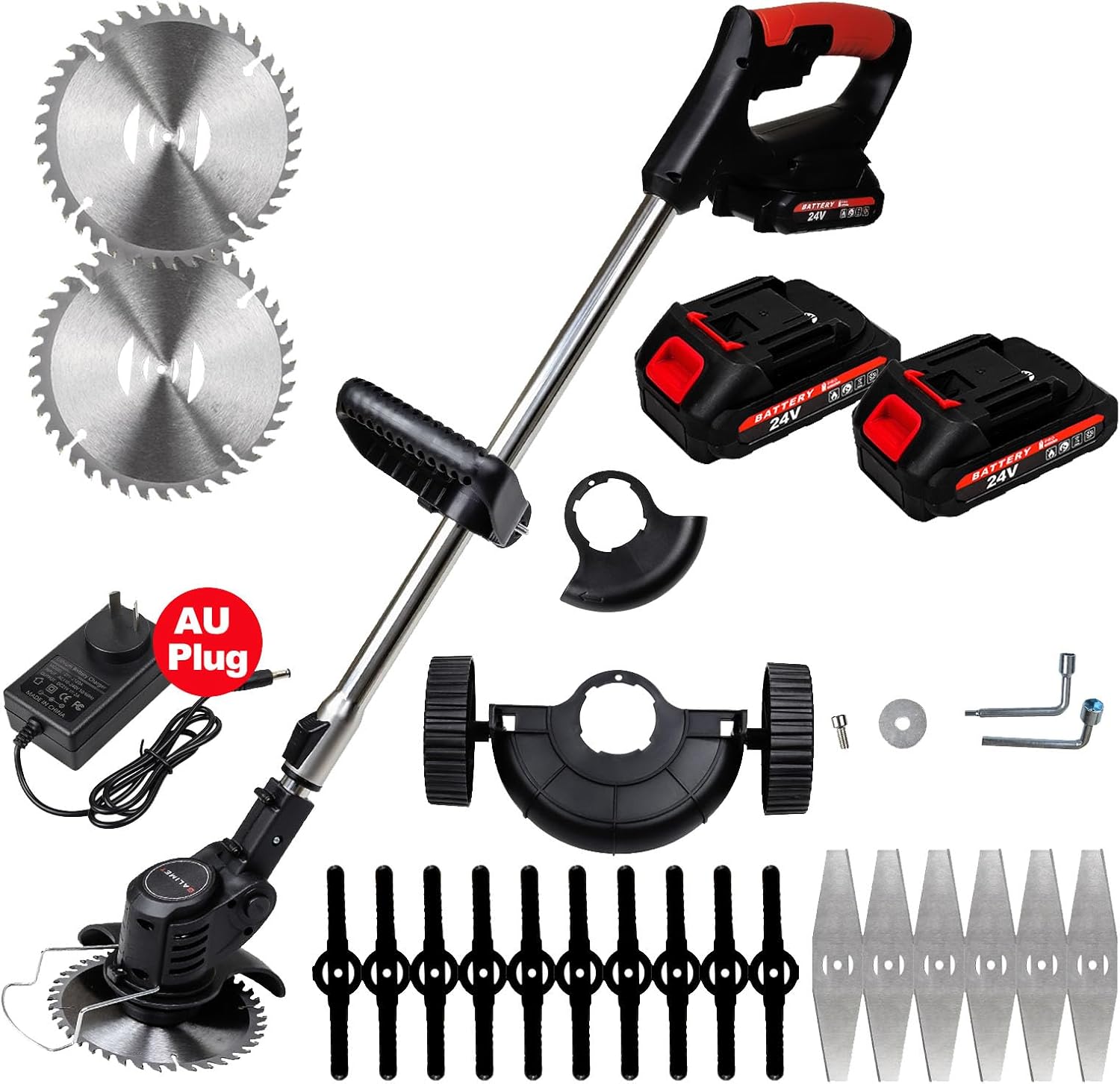 Cordless Grass Trimmer Weed Cutter Lawn Electric Whipper Snipper Strimmer Portable Mower Pruning