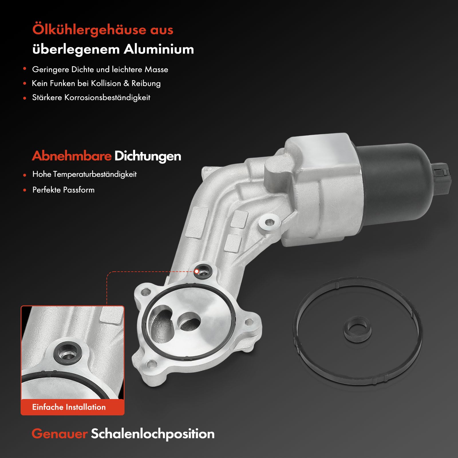 Frankberg Ölkühler Motoröl Ölfiltergehäuse Benzin Kompatibel mit 207 WA WC 307 3A/C C2 JM C3 I FC FN C4 Coupe LA Bipper AA Replace# 9636015110