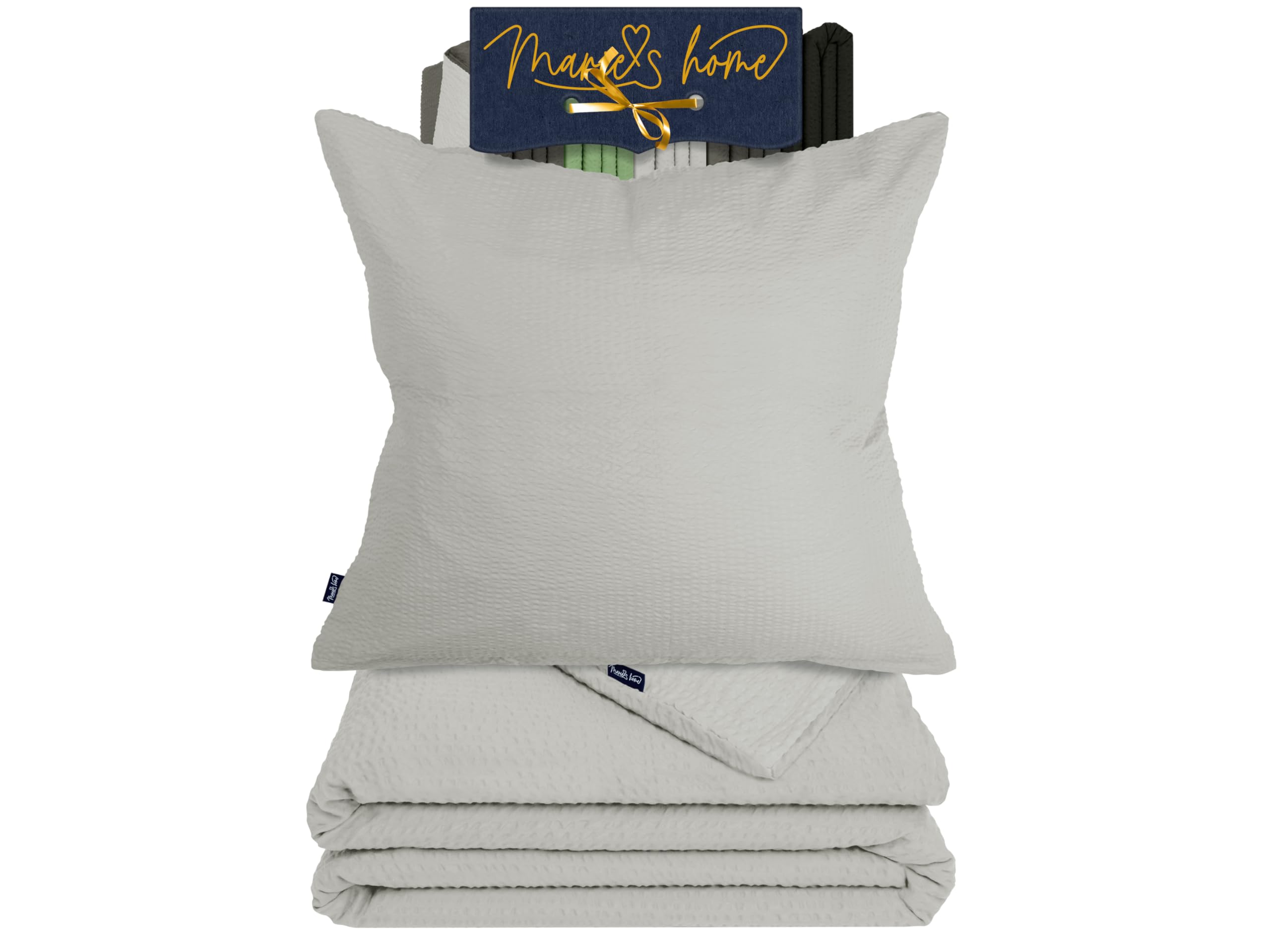 Housse de couette seersucker argenté 135x200 pour des nuits fraîches et un lit toujours impeccable