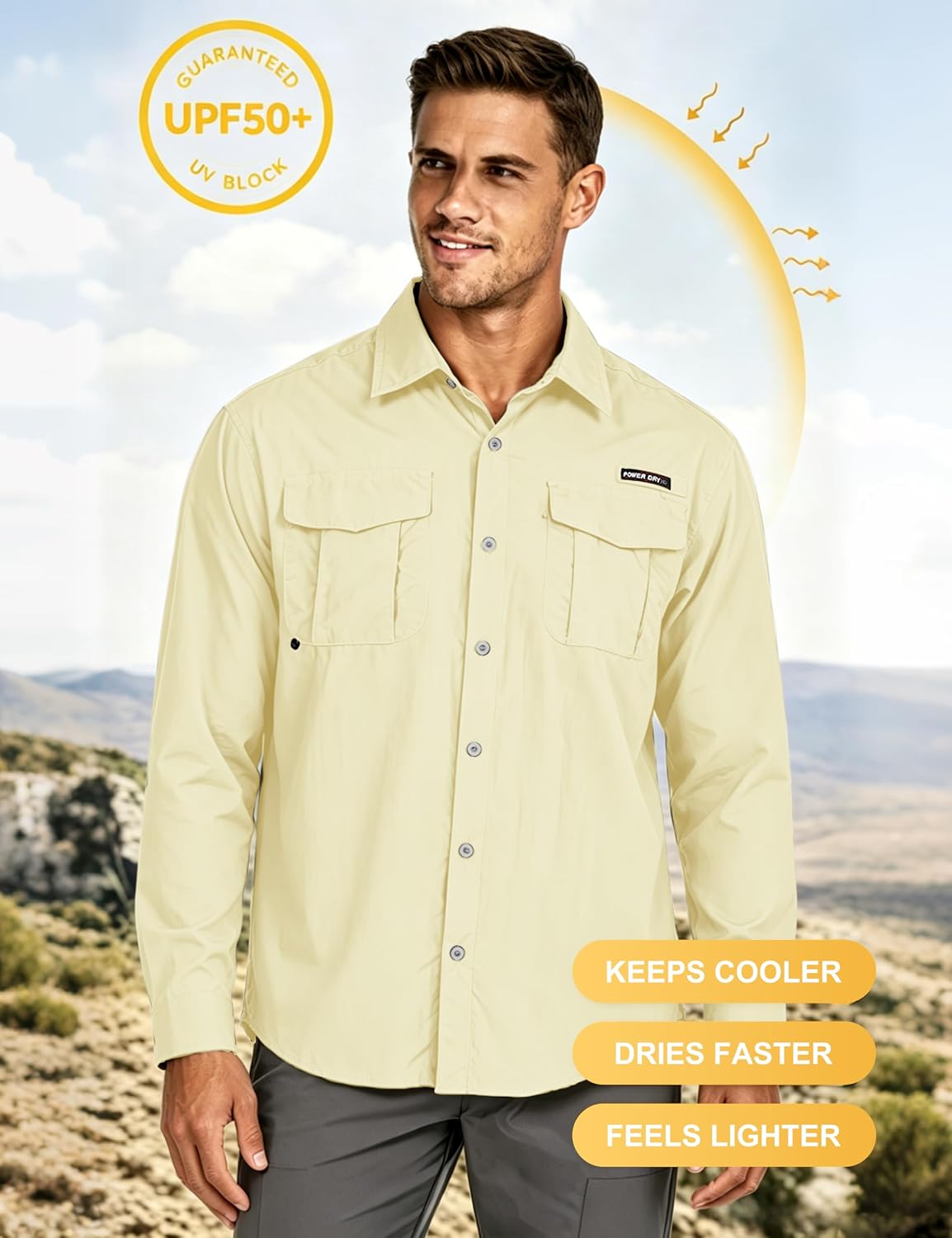 Little Donkey Andy Men's UPF 50+ UV Protection Shirt, Long Sleeve Fishing Shirt, Breathable and Fast Dry image 3
