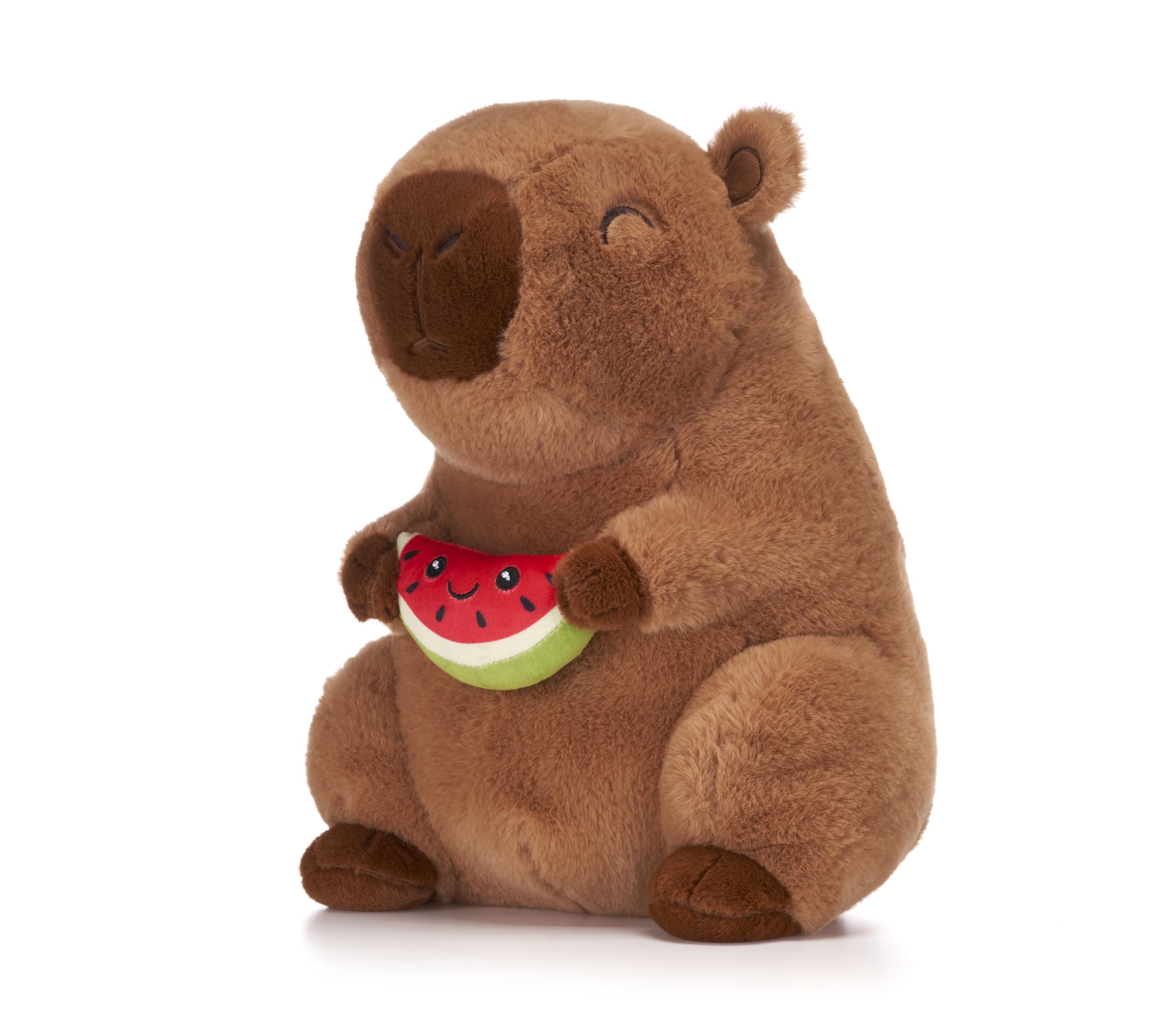 Eco Earth 10"/25cm Cuddly Capybara Holding Watermelon Fruit Soft Plush Toy