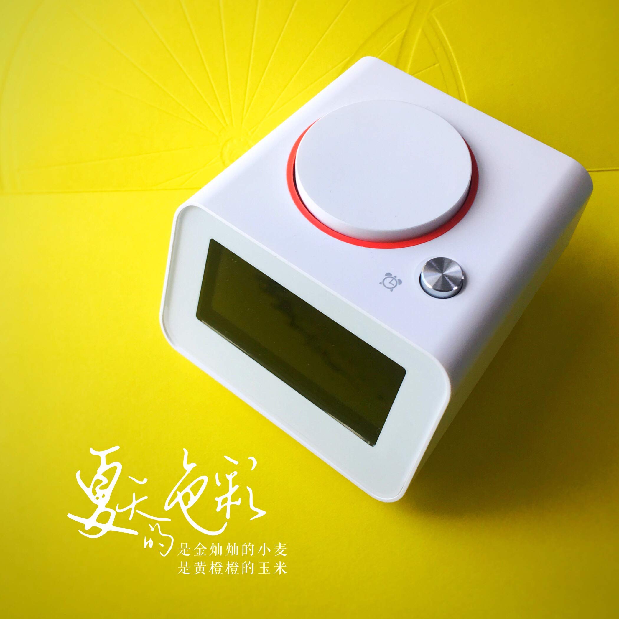 Homtime C1 Dual USB Charging Ports Mini 4 Dimmable LCD Screen Snooze Alarm Clock Digital Charger with Power Adapter and Charging Cable for iPhone Android Mobile Phone , White