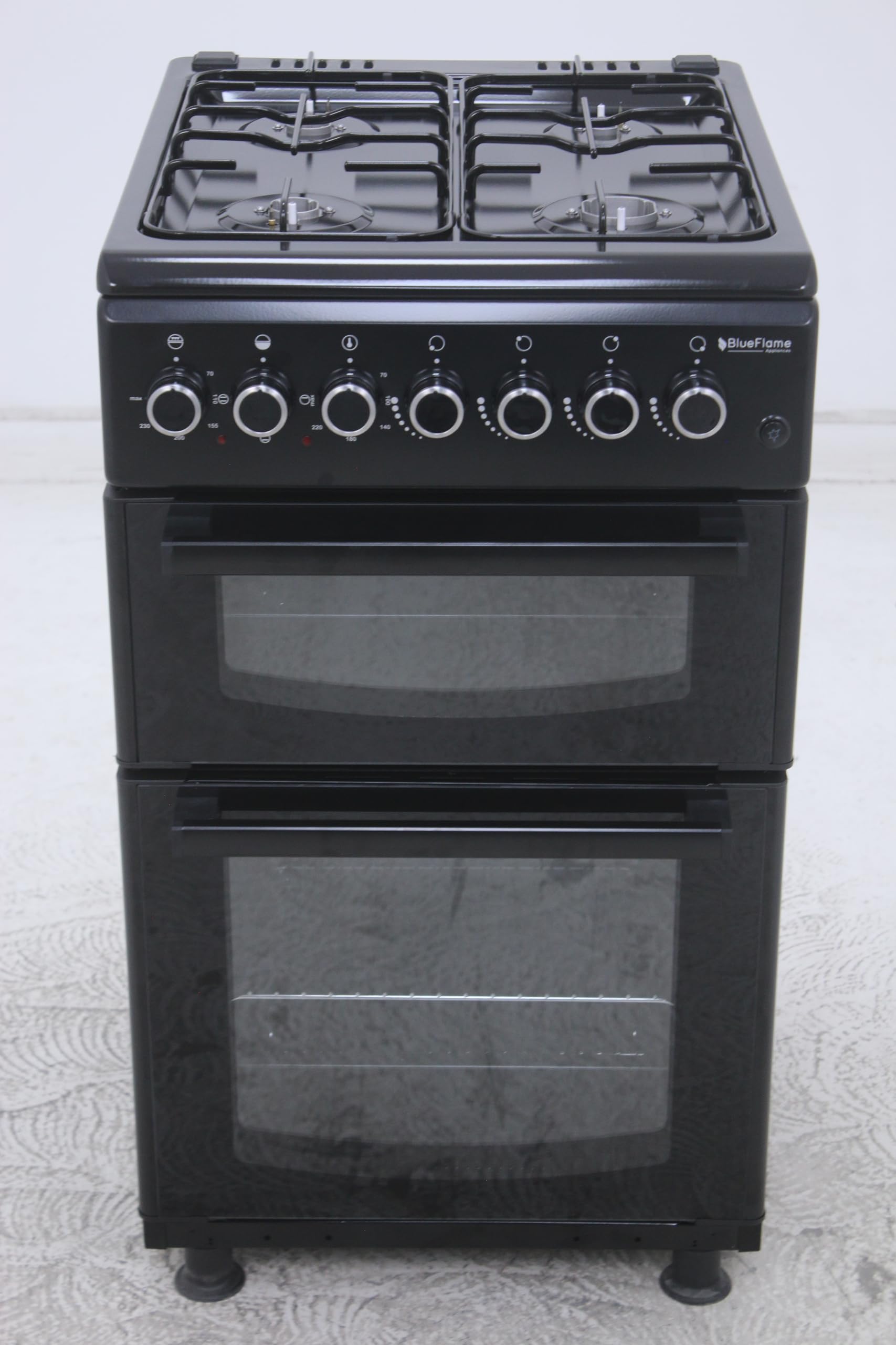 BlueFlame DG5403XBZB 50 cm Freestanding Dual Fuel Cooker With Double Cavity Oven - Black — view 3