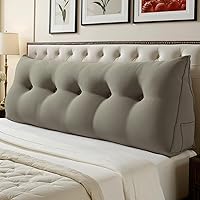 Vista 35 de WOWMAX Cabecero de Cama Multifuncional con Almohada Tapizada Doble, Cabecero para Dormitorio Individual XL, Portátil para Dormitorio Universitario