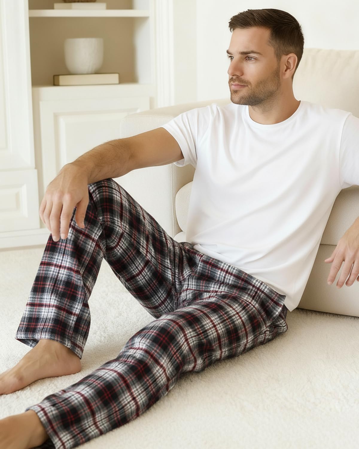 Active Club Men’s Flannel Pajama Pants 3 Pack– Soft Sleep & Lounge Pants with Pockets & Adjustable Drawstring - Image 4