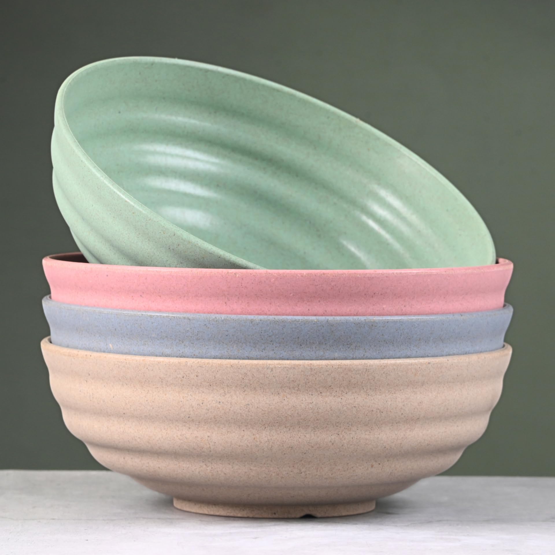 Eha Earth Friendly Bistro Ramen Bowl | 1000 ml | Made with Rice Husk | Pack of 4 | Microwave safe bowl set ( Reheat) | Bowls for Snacks | Bowl for Serving | Multicolor-image-33
