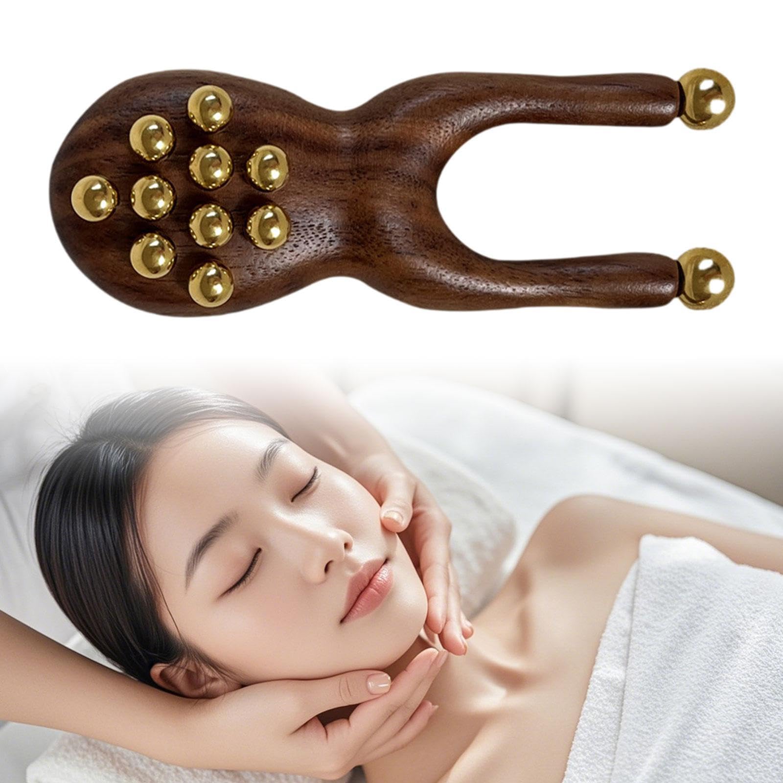 Generic Massaggiatore Facciale Manuale a Forma di Rana, Strumento Gua Sha in Legno