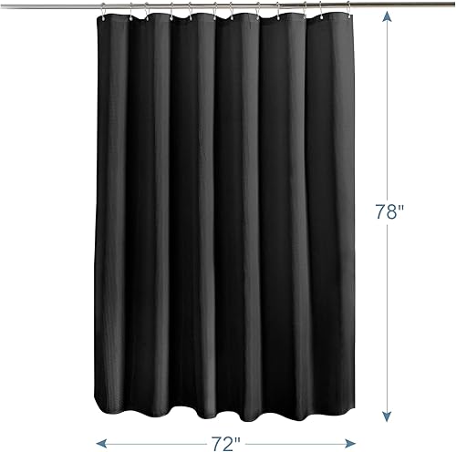 Vista 61 de AmazerBath - Cortina de baño con tejido de punto gofre, calidad hotelera, 60 x 72 pulgadas, blanco