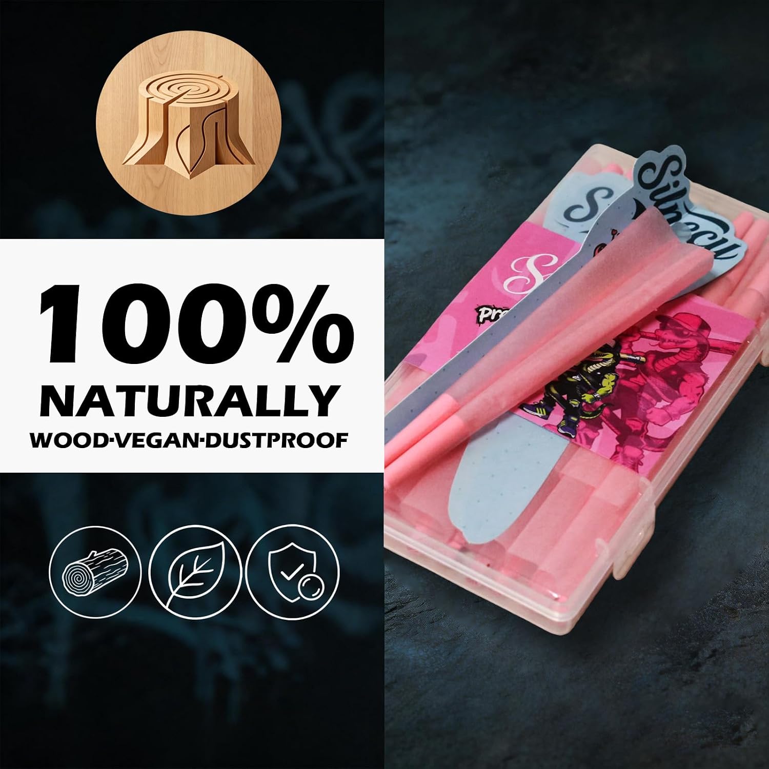 Kingsizeslim Pre-roll Cones, 30 Pack 109mm Pink Cones with Tips & Packing Tubes, High Quality Ultra-thin Pre-roll Cones, Natural Arabic Gum image 2
