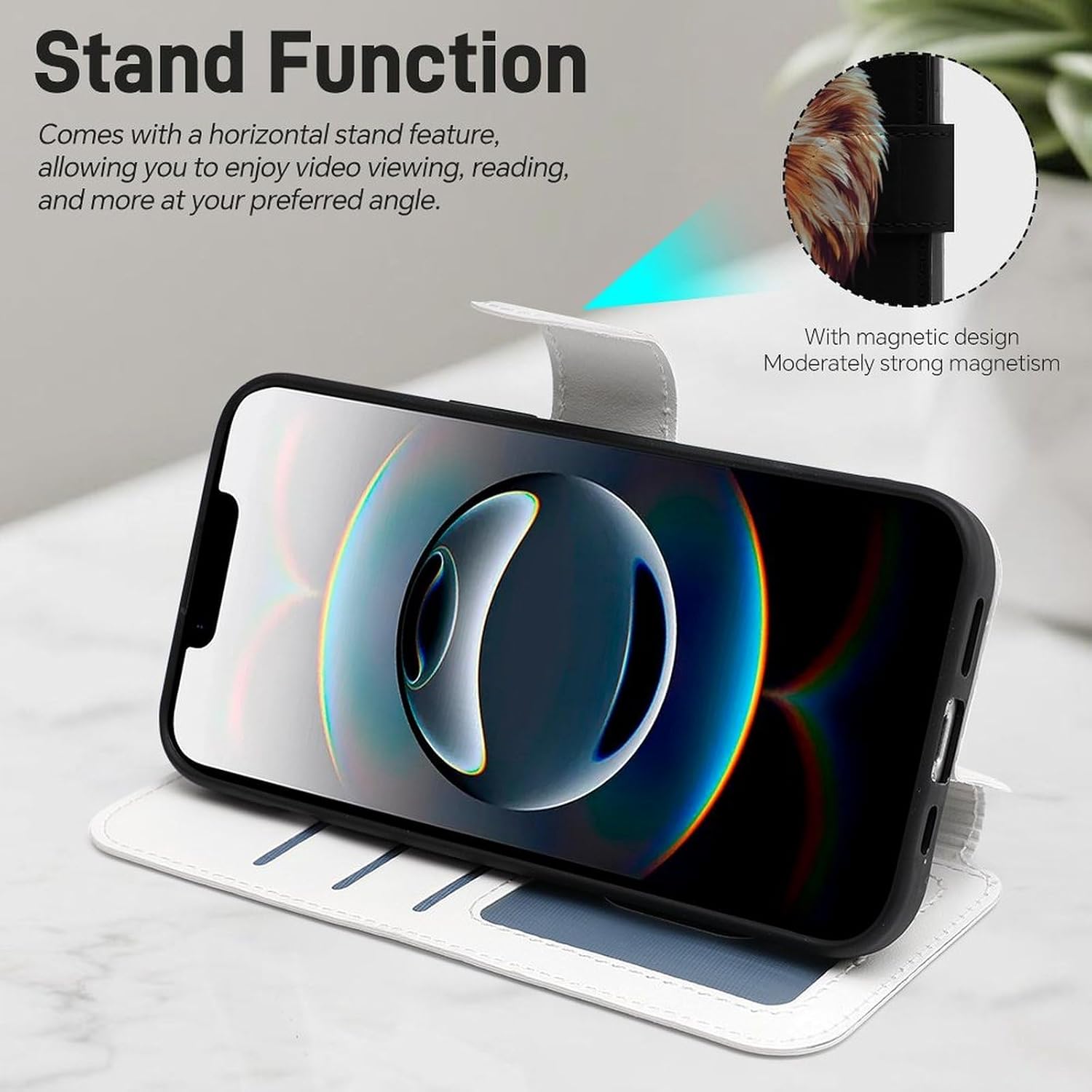 an Eagle-Head Compatible with iPhone 16/16 Plus/16 Pro/16 Pro Max/16 E Case Phone Wallet Card Holder Flip Cover with Wrist Strap