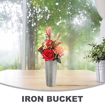Amazon｜UKCOCO ブリキ バケツ 亜鉛メッキシート 花屋 フラワー