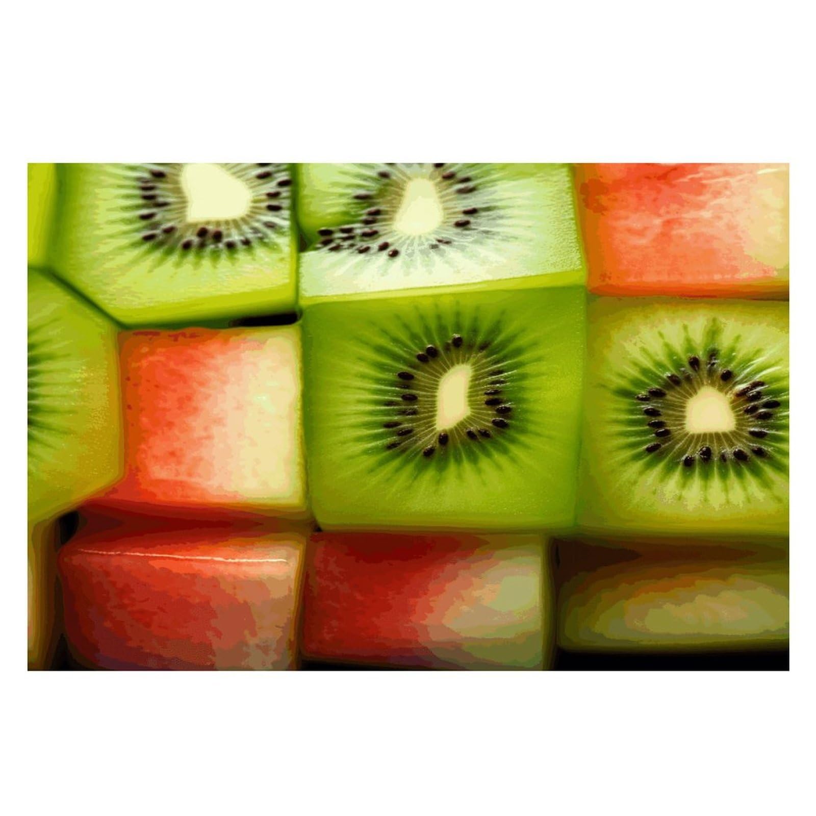 Kiwi Watermelon Placemats Heat-Resistant Washable Place Mats Anti Slip Dining Table Place Mats Wipeable Dining Table Mats Kitchen Decoration Placemats 17.7’’×11.8’’