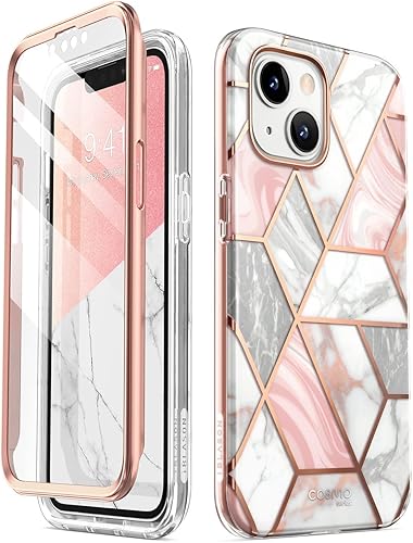 i-Blason Cosmo - Funda para iPhone 14  iPhone 13 con protector de pantalla integrado, compatible con carga inalámbrica Funda protectora delgada de
