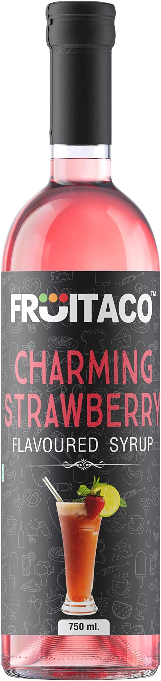 Strawberry Syrup: Perfect Mixer For Enhancing Mocktails & Cocktails, Drinks, And Mojitos At Parties, Conveniently Packaged In A 750Ml Bottle For All Your Mixing Needs